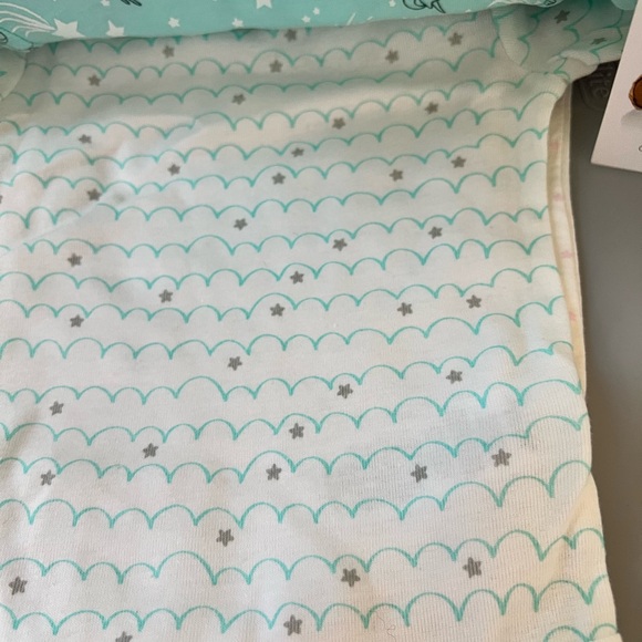 6-9m Rene Rofe Baby Onesies shirt Set of 5 pastel pink aqua unicorn  100% cotton - Picture 6 of 10